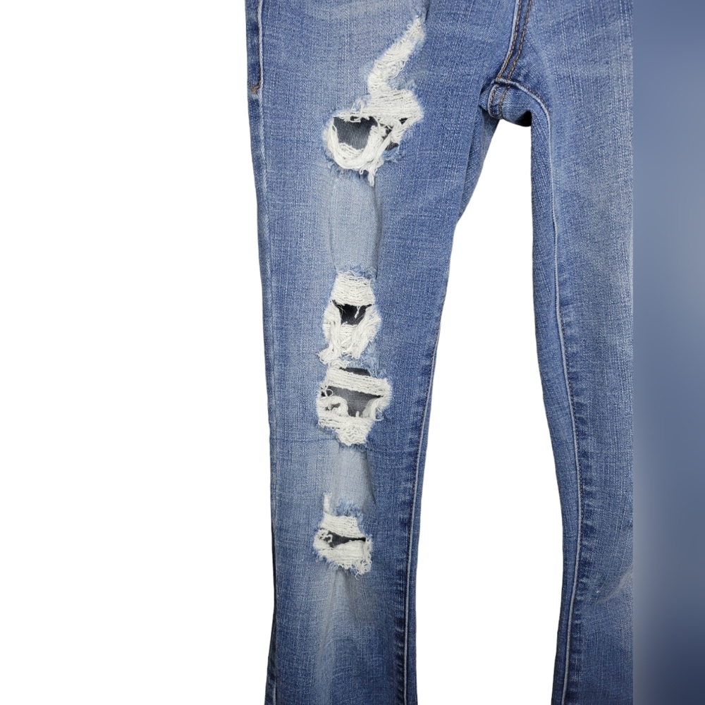 Aeropostale Women's Distressed Blue Jeans High-Rise Ankle Jegging Pants Size 4